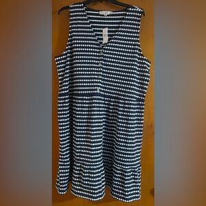 LOFT Navy and White Patterned Mini Dress